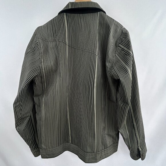 Volcom Men’s Naylor Jacket – Black and Gray Striped Zip-Up – Size Medium - Picture 9 of 14